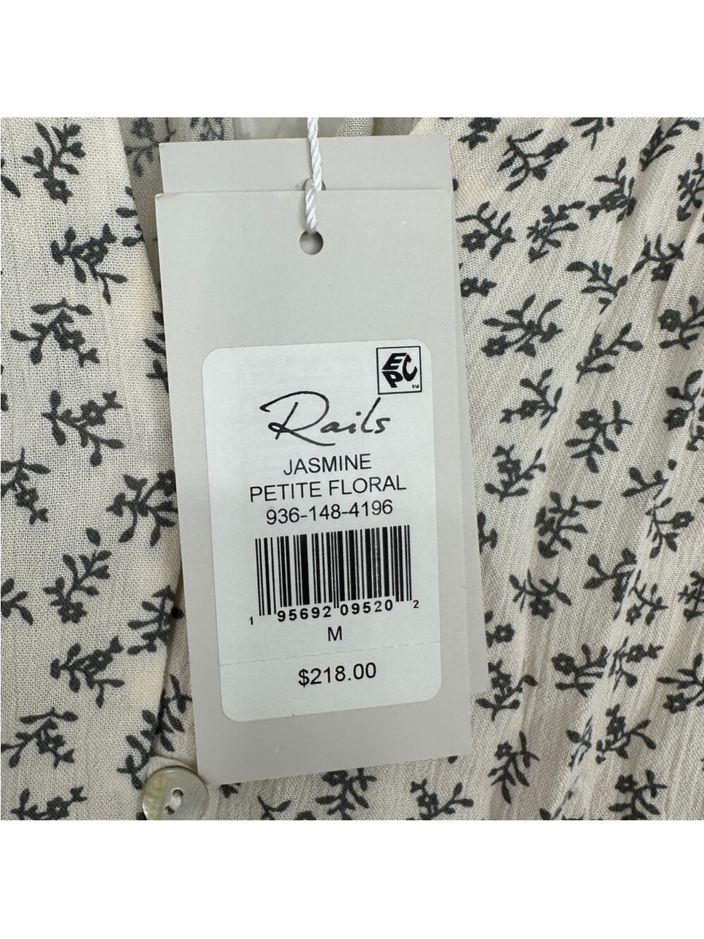 🩶Rails Jasmine Floral Long-Sleeve Smocked Waist Mini Dress - Picture 5 of 7